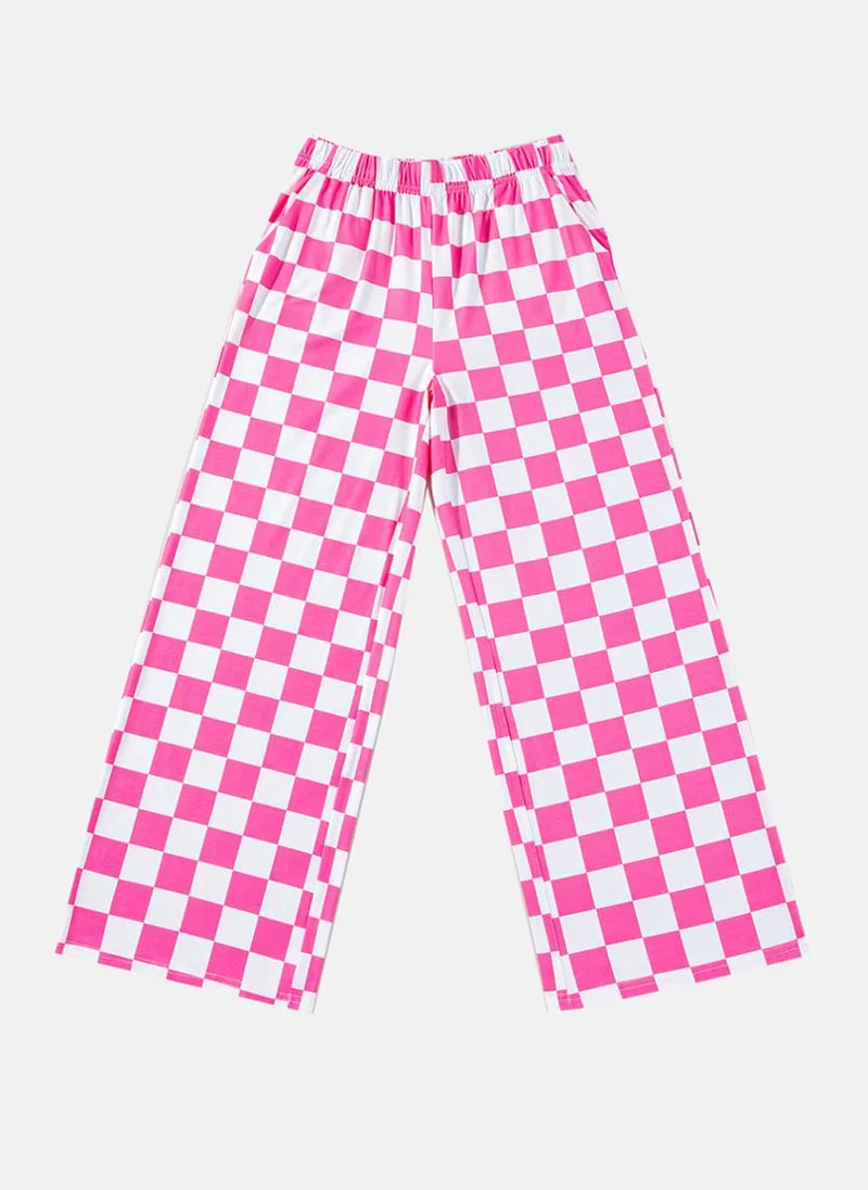 يونيكي White Checked Casual Trousers