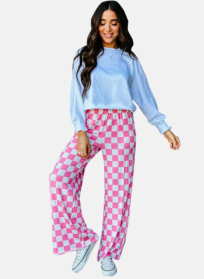 يونيكي White Checked Casual Trousers