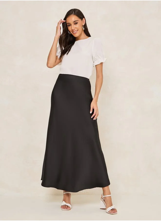 Styli Textured Puff Sleeves Regular Fit Top