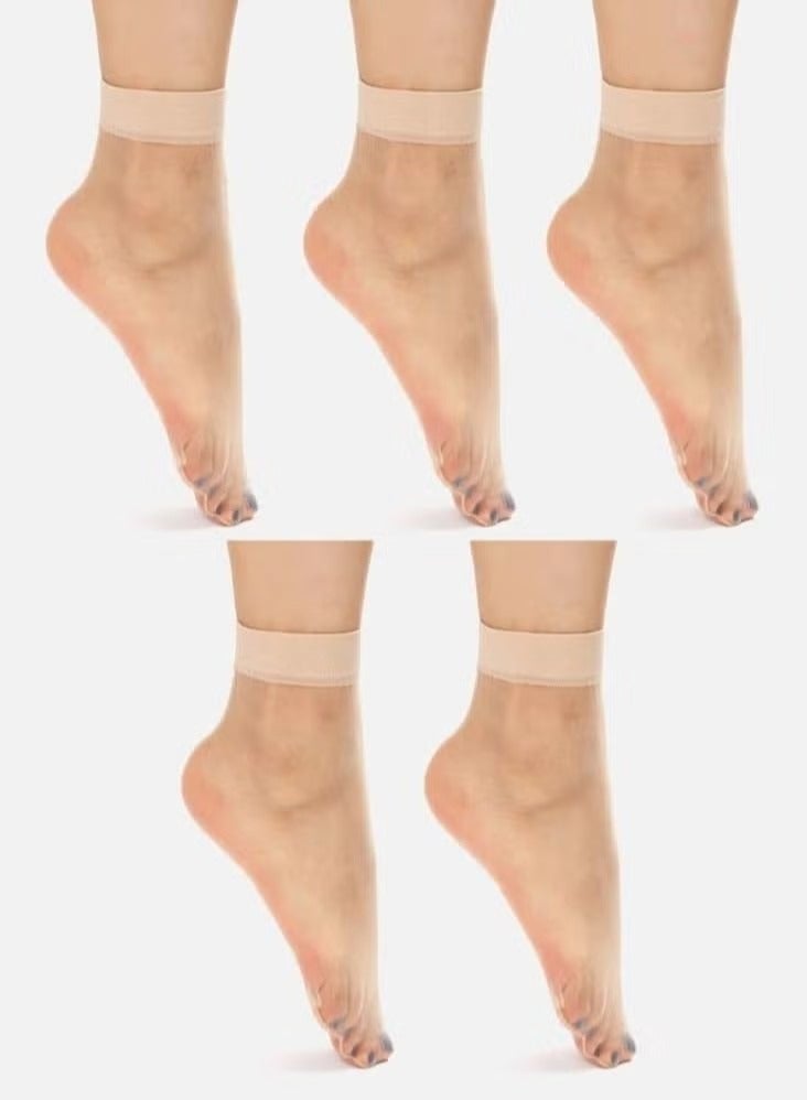 مجموعة من 10 أزواج من الجوارب الشبكية العادية بطول الكاحل - Image 2