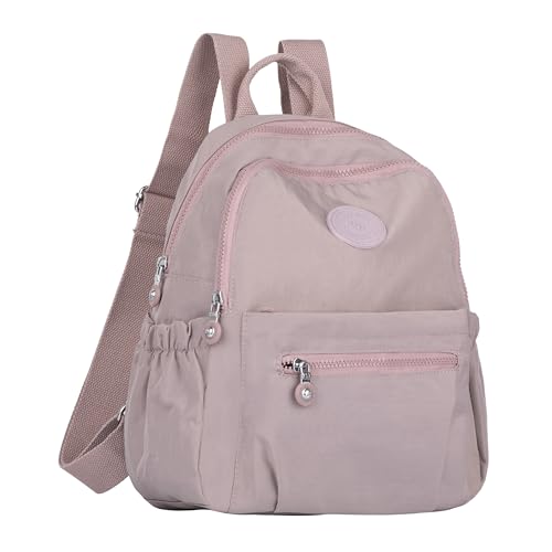 TS WITH TECHSUN Stylish Women Mini Backpack | Lightweight Travel Small Nylon Bag with Multiple Pockets | Anti-Theft Zipper Pocket | Casual, Work, Office, Picnic Backpack for Girls & Ladies (Purple) - Image 1