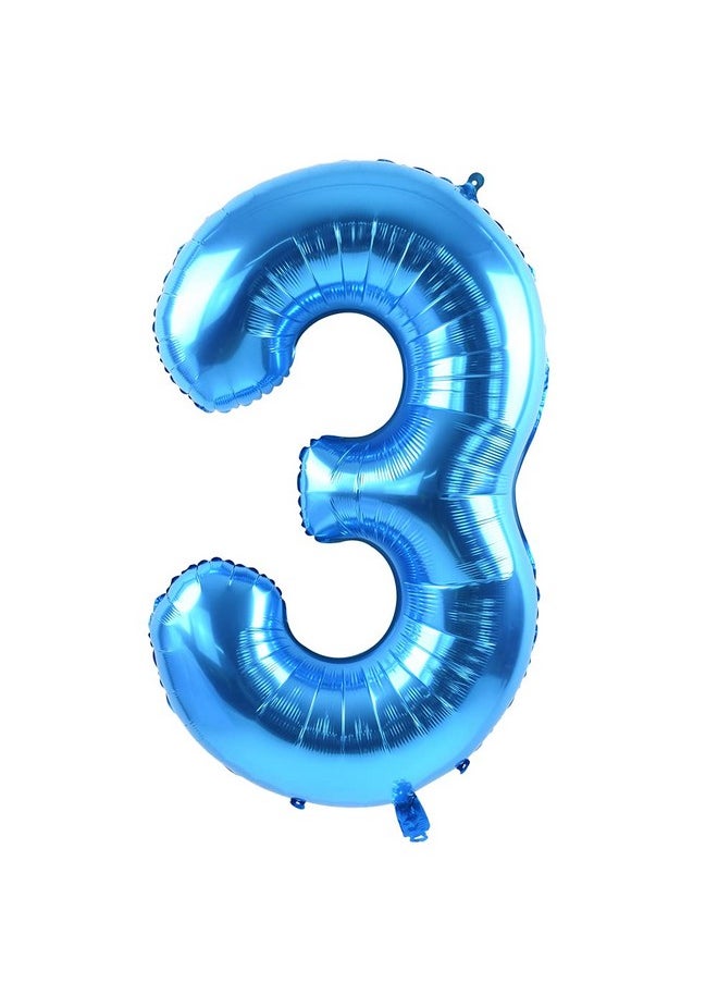 TONIFUL - 40 Inch Blue Large Numbers Balloon 0-9 Birthday Party Decorations,Foil Mylar Big Number 3 Balloon Digital 3 For Birthday Party,Wedding, Bridal Shower Engagement Photo Shoot, Anniversary - Image 1