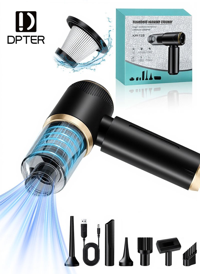 DPTER Car Vacuum Portable Cordless 10000PA High power Mini Vacuum Cleaner 4-in-1 Compressed Air Duster & Air Blower Hand Held Vacuum with Brushless Motor for Car, Home, Office,Camping - Image 1