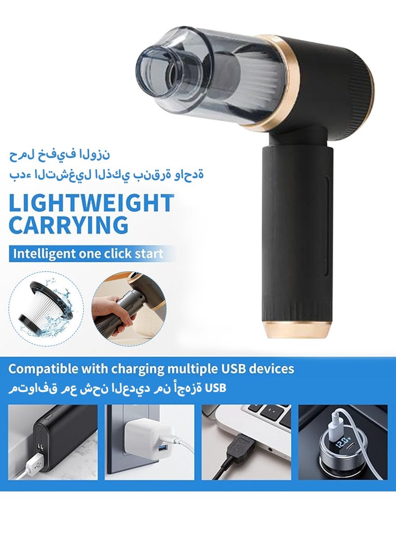 DPTER Car Vacuum Portable Cordless 10000PA High power Mini Vacuum Cleaner 4-in-1 Compressed Air Duster & Air Blower Hand Held Vacuum with Brushless Motor for Car, Home, Office,Camping - Image 3