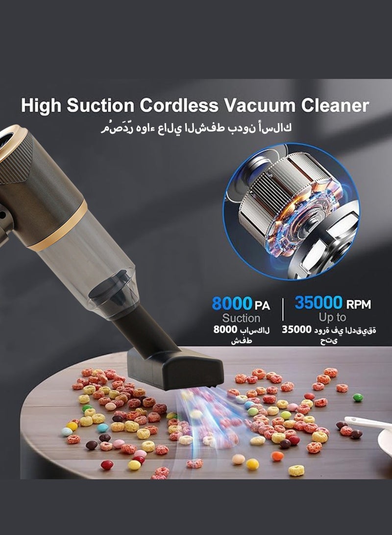 Generic Car Vacuum Portable Cordless 10000PA High power Mini Vacuum Cleaner 4-in-1 Compressed Air Duster & Air Blower & Pump Hand Held Vacuum with Brushless Motor for Car, Home, Office,Camping  - Image 3