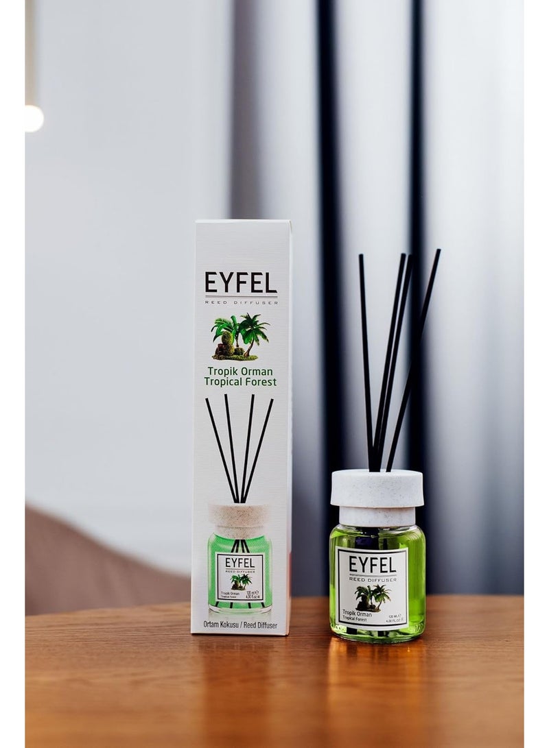 EYFEL EYFEL Tropical Forest Reed Diffuser, 120ml | Premium Eau de Parfum Scent | Long-Lasting & Refreshing Aroma for Home & Office - Image 3