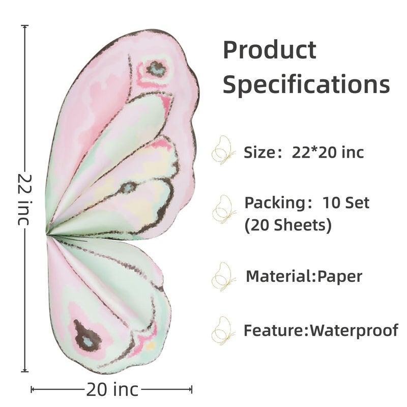 Aiouclay 20 SheetsButterfly Gift Wrap,Flower Wrapping Paper,Waterproof Flower Bouquet Wrapping Paperï¼ŒMultipurpose Craft Supplies for Weddings, Mother's Day & Graduations (Florist/Home Use) - Image 5