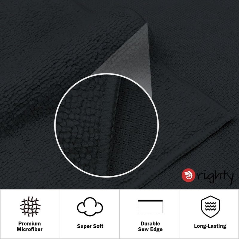 Orighty 6 Pack Black Hand Towels - Quick Drying & Absorbent Microfiber Gym Towels 16x28 inches - Lightweight & Thin White Yoga Towel - Multi-Purpose Camping Towel for SPA, Hotel & Bathroom - Image 4