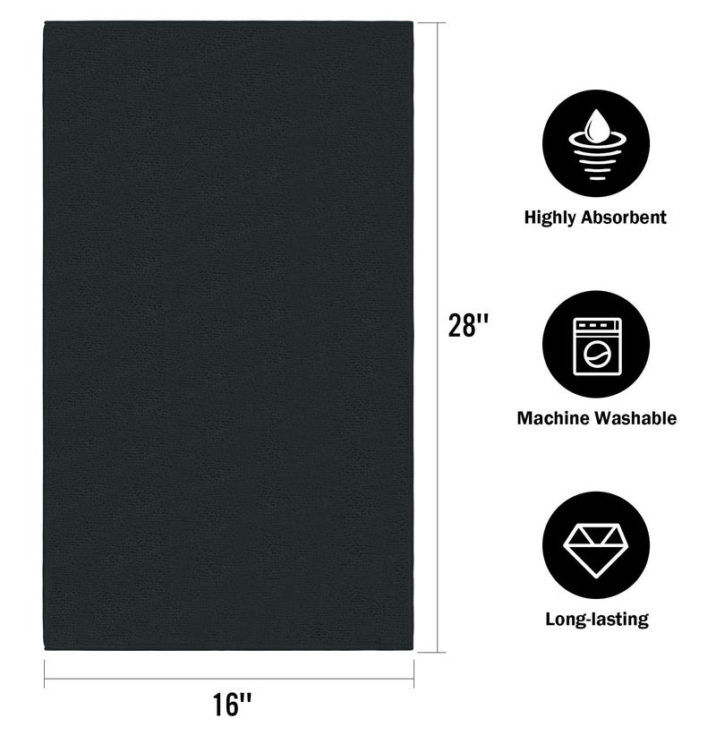 Orighty 6 Pack Black Hand Towels - Quick Drying & Absorbent Microfiber Gym Towels 16x28 inches - Lightweight & Thin White Yoga Towel - Multi-Purpose Camping Towel for SPA, Hotel & Bathroom - Image 3