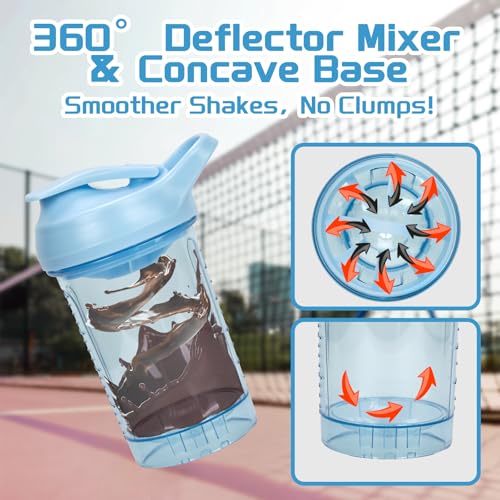 CREAWELLAY Protein Shaker Bottle 20oz, Leakproof Protein Shaker Cups for Gym, Fitness & Supplements, PETG Material(1 Pack, Blue) - Image 4