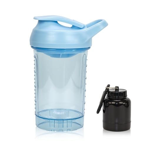 CREAWELLAY Protein Shaker Bottle 20oz, Leakproof Protein Shaker Cups for Gym, Fitness & Supplements, PETG Material(1 Pack, Blue) - Image 1