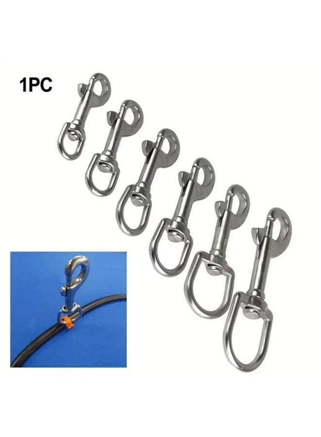 316 Stainless Steel Swivel Eye Bolt Spring Snap Hook 2 55in Corrosion Resistant Marine Grade D Ring - Image 2