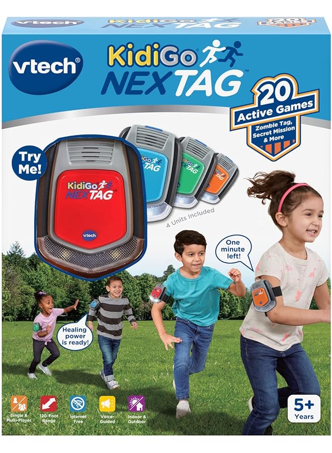 vtech Kidigo Nextag Includes 4 Units Play Over 20 Plus Games Indoor And Outdoor Game 120 Foot Range Between Units Electronic Gaming Device For Boys And Girls 5 Plus Years - Image 1