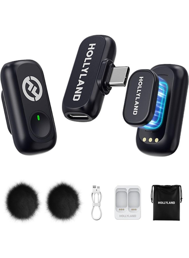 Hollyland Lark A1 Mini Magnetic Wireless Mic – 3-Level AI Noise Cancelling for Vlogging & Podcasts (Space Gray) M18TC2 Space Gray - Image 1