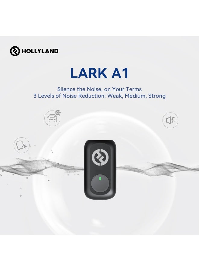 Hollyland Lark A1 Mini Magnetic Wireless Mic – 3-Level AI Noise Cancelling for Vlogging & Podcasts (Space Gray) M18TC2 Space Gray - Image 2