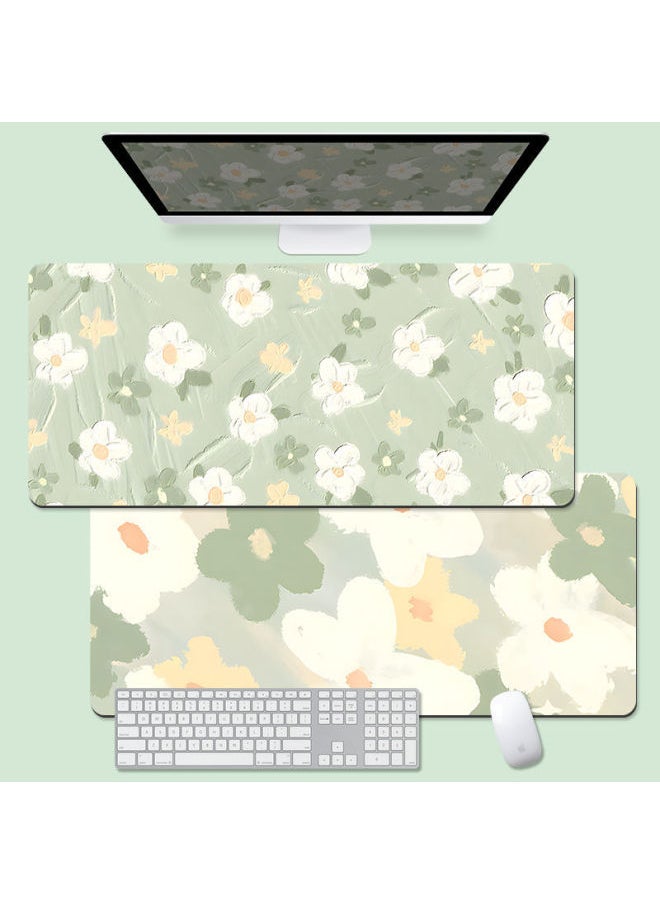Generic - Small Fresh Green Wrist Mouse Pad Oversized Simple Literature Learning Desk Pad For Boys And Girls Children's Table Pad-Color:300x800mm5mm-Pattern:MS-496 - Image 1