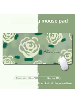 Small Fresh Green Wrist Mouse Pad Oversized Simple Literature Learning Desk Pad For Boys And Girls Children's Table Pad-Color:300x800mm5mm-Pattern:MS-496