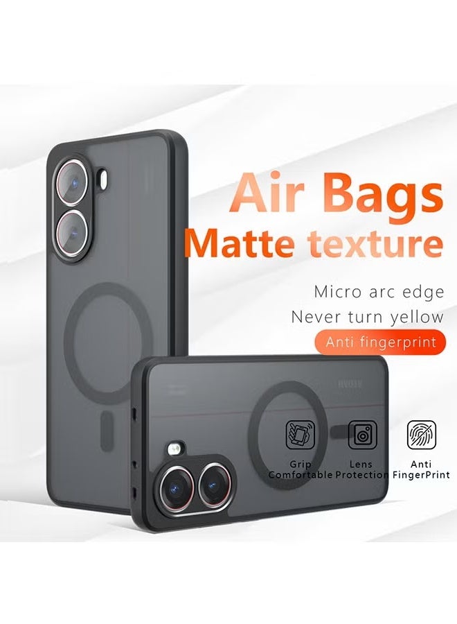 X-level Magnetic Case Xiaomi Poco X7 Pro 5G Case Cover with 2 Pcs Screen Protector, ,Compatible with MagSafe, Built-in Magnetic Anti-Shock Cell Phone Case And Screen High Transparency Full Coverage Shield for Scratch & Impact Protection ，（Black） - Image 2