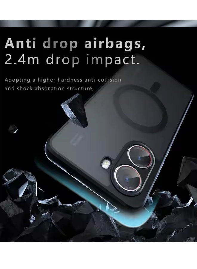 X-level Magnetic Case Xiaomi Poco X7 Pro 5G Case Cover with 2 Pcs Screen Protector, ,Compatible with MagSafe, Built-in Magnetic Anti-Shock Cell Phone Case And Screen High Transparency Full Coverage Shield for Scratch & Impact Protection ，（Black） - Image 5