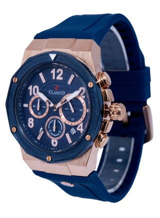 Fluxar 6-Hands Chronograph Watch – Cobalt Blue Chronograph Edition with Premium Silicon Strap – Elite Y121 Calibre Movement – Waterproof Design - view 3