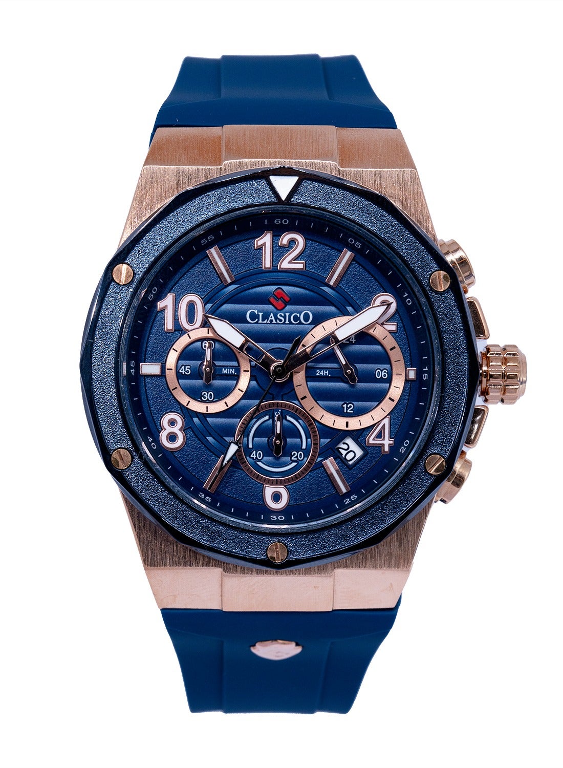 Fluxar 6-Hands Chronograph Watch – Cobalt Blue Chronograph Edition with Premium Silicon Strap – Elite Y121 Calibre Movement – Waterproof Design
