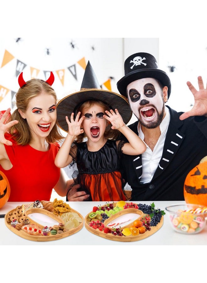 PEUTIER PEUTIER 3pcs Halloween Charcuterie Board, BOO Halloween Cheese Board Wooden Serving Platter Snack Trays Dinnerware Cookware for Home Kitchen Candy Cookie  - Image 4
