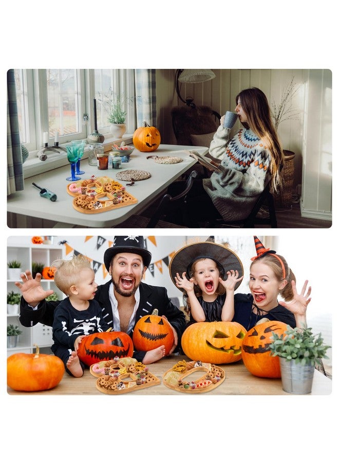 PEUTIER PEUTIER 3pcs Halloween Charcuterie Board, BOO Halloween Cheese Board Wooden Serving Platter Snack Trays Dinnerware Cookware for Home Kitchen Candy Cookie  - Image 5
