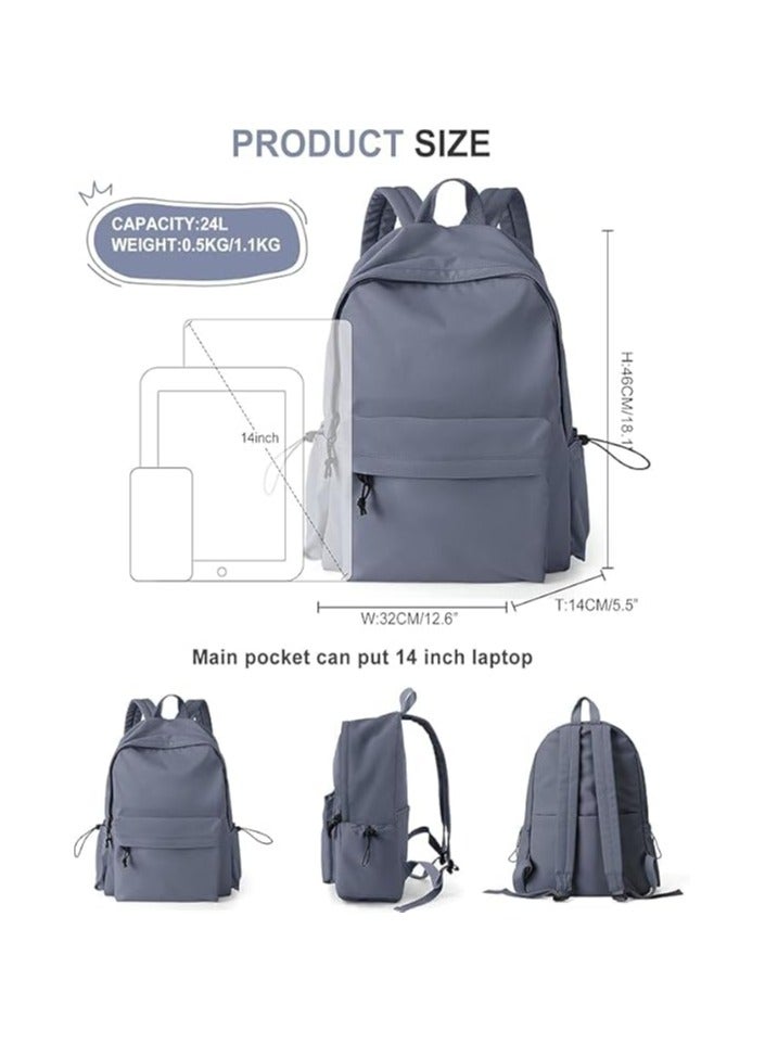 giftology School Backpack Water Resistant Bookbag Casual Lightweight Travel Rucksack Daypack Backpacks for Men Women College High School Bags Backpack for Boys Girls Teens - Navy Blue - Image 4