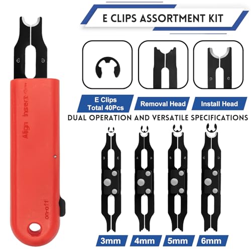 Sopnom E Clip Tool E Clips Removal and Installation Assortment Kit Tool Set Exchangeable 4 Sizes 3456mm Clip Rings Kit 40Pcs E Clips - Image 3