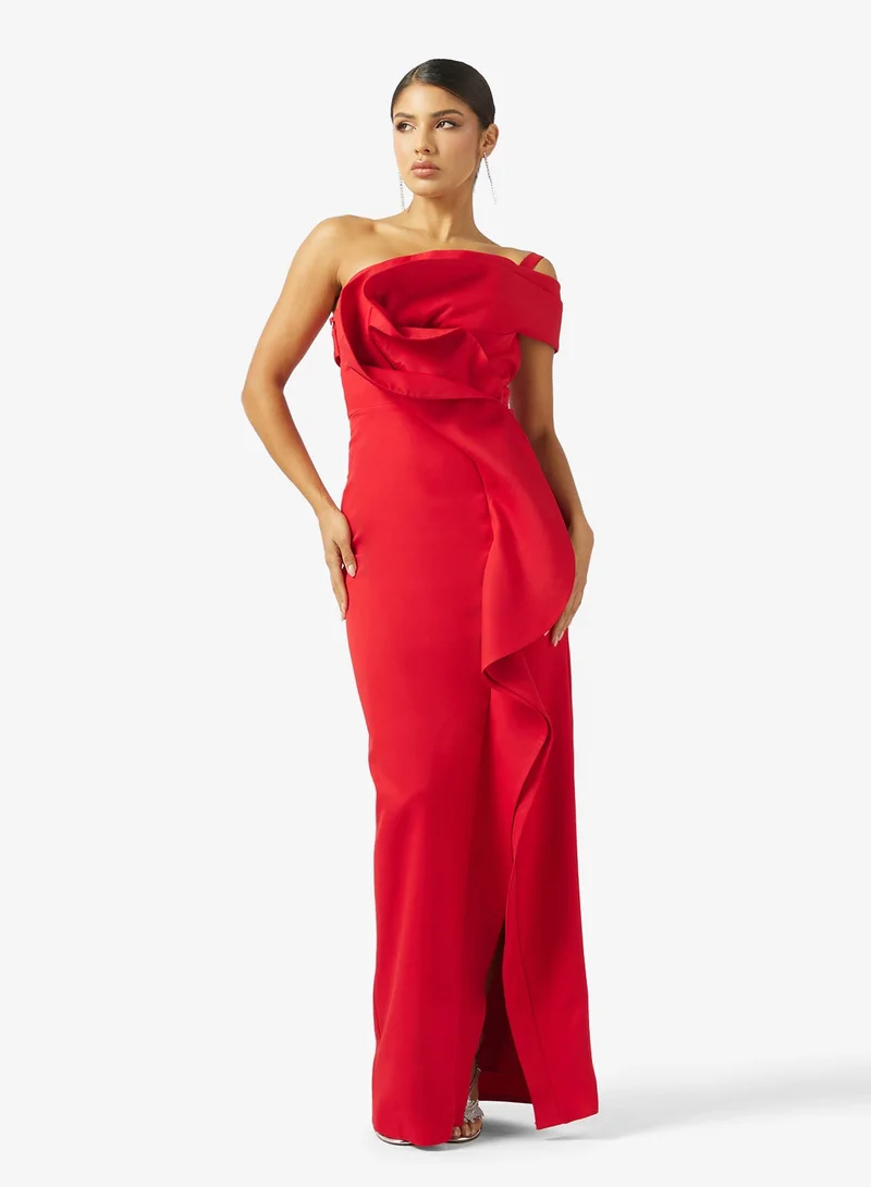 Iyra Off-Shoulder Side Slit Dress
