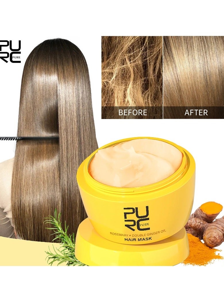 PURC Rosemary Oil Hair Mask,  Anti Dandruff Smoothing Cream, Natural Ingredients Ginger Oil Hair Loss Treatment Mask, Smooth And Effective Anti Hair Loss  Hair Essence For Hair Growth - Image 4