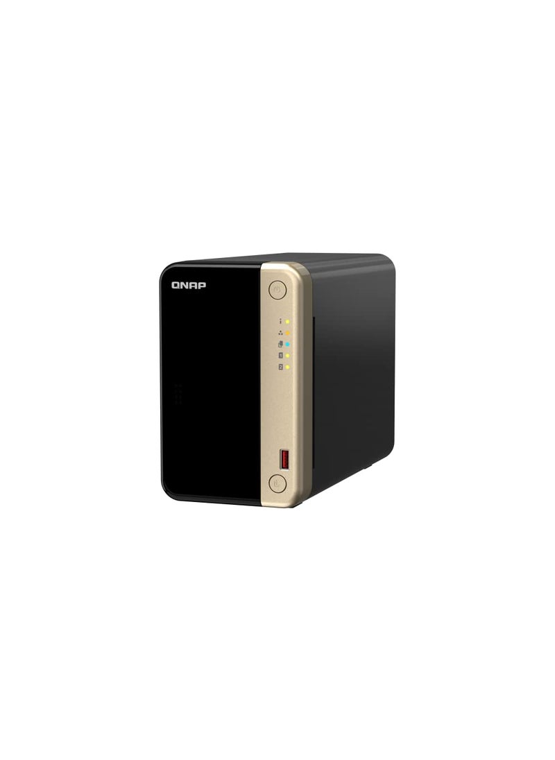 QNAP TS-264-8G-US 2 Bay High-Performance Desktop NAS with Intel Celeron Quad-core Processor, M.2 PCIe Slots and Dual 2.5GbE (2.5G/1G/100M) Network Connectivity (Diskless)