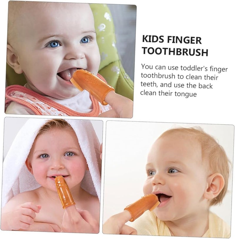 فرشاة أسنان سيليكون للأصابع مزدوجة الجوانب لتخفيف التسنين مع مساج للفم وصندوق تخزين - Image 4