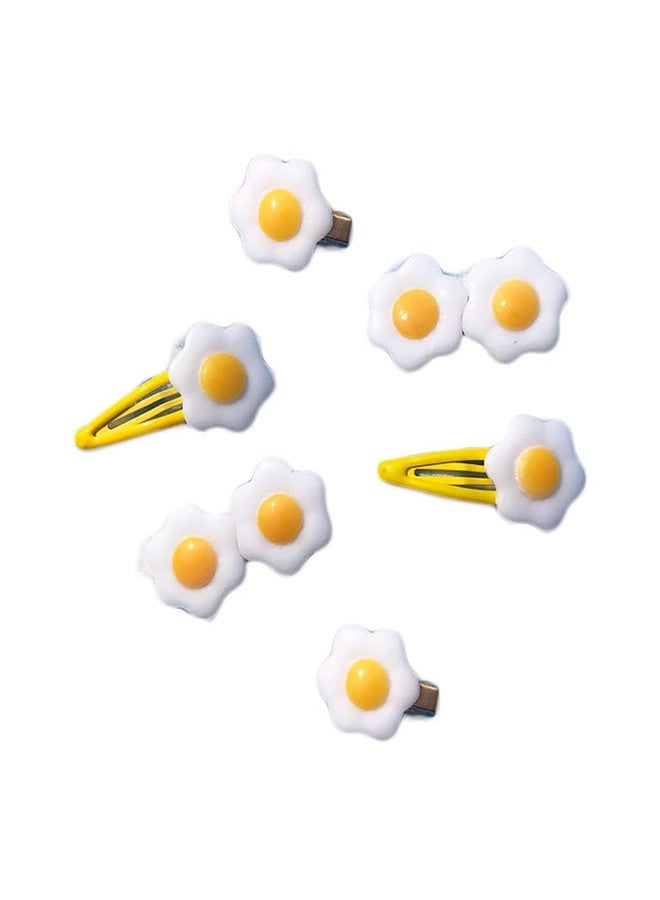 BBTDIN Egg Hair Clips Pin Girls Poached Egg Hairpins Fried Egg Hairclips Hair Tie BBG13 (Set-B) - Image 1
