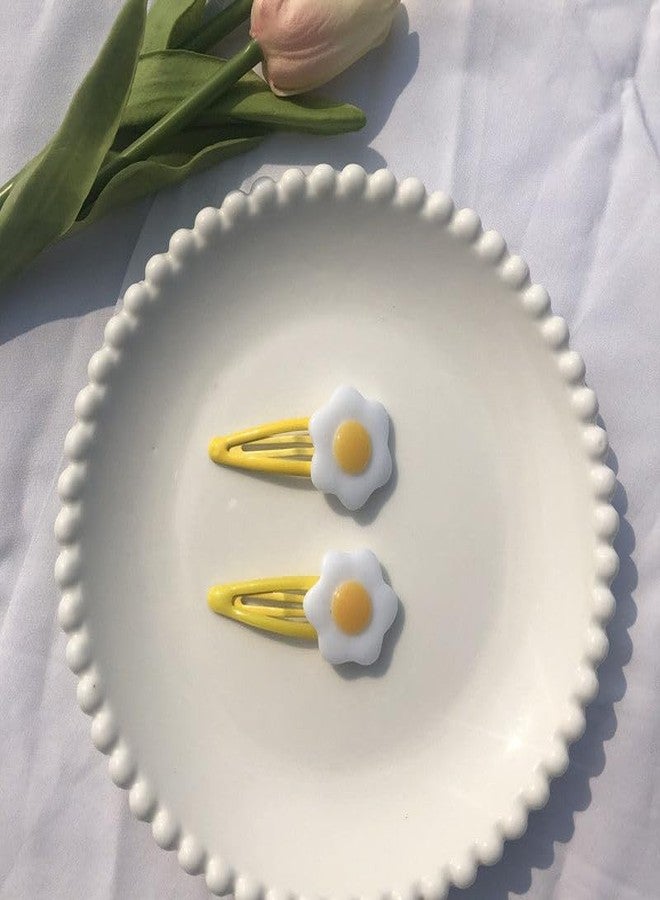 BBTDIN Egg Hair Clips Pin Girls Poached Egg Hairpins Fried Egg Hairclips Hair Tie BBG13 (Set-B) - Image 2