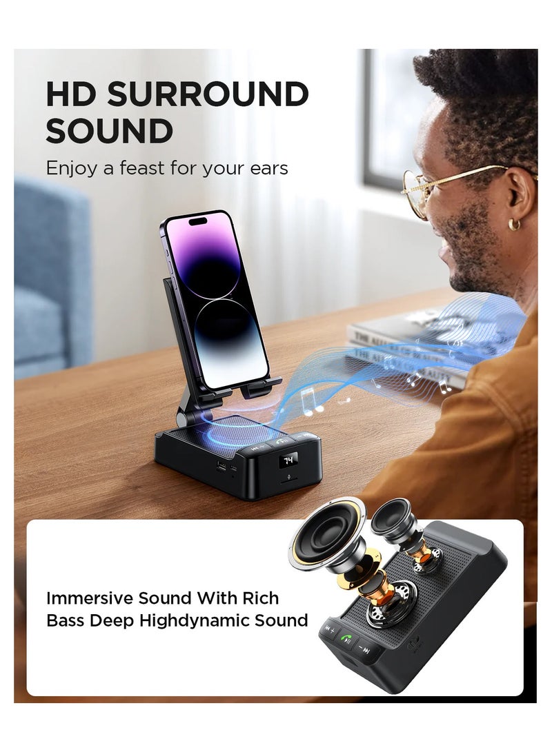 جوي روم JR-MH01 Wireless Speaker with Phone Holder - Black - Image 2