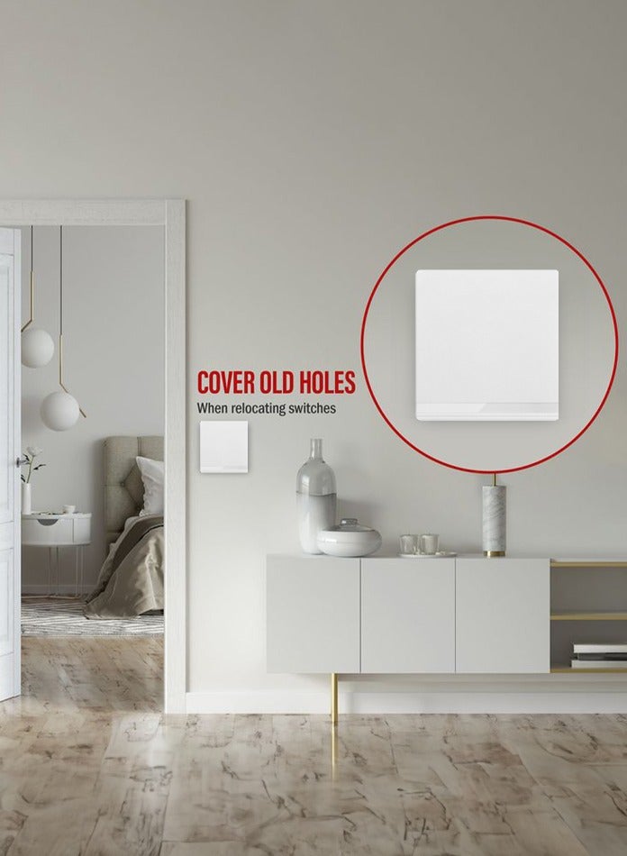 Vmax Premium Blank Plate for Wall Switch & Socket – Frameless Design, Durable Aluminum PC, Seamless Installation (Black / White / Champagne Gold) - Image 4