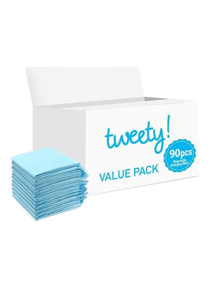 Tweety Disposable Changing Mats, 90 Counts, Soft Waterproof Mat, Portable Leak Proof Changing Mat, New Mom Leak-Proof Under pad, Mattress Table Protector Pad  - Image 1