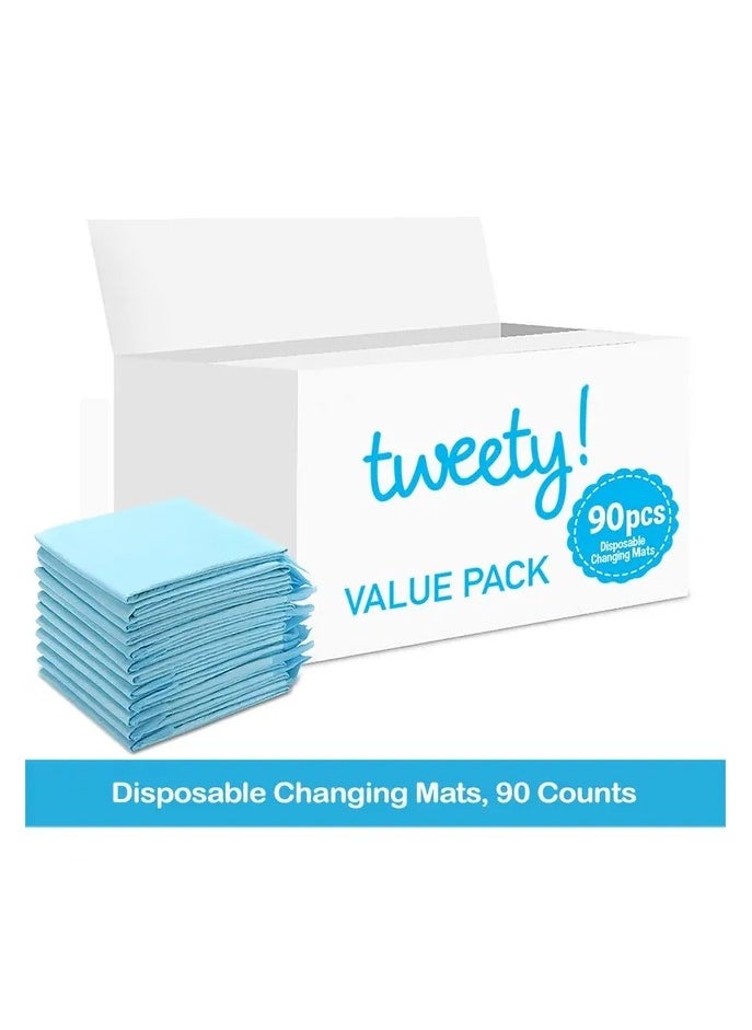 Tweety Disposable Changing Mats, 90 Counts, Soft Waterproof Mat, Portable Leak Proof Changing Mat, New Mom Leak-Proof Under pad, Mattress Table Protector Pad  - Image 2