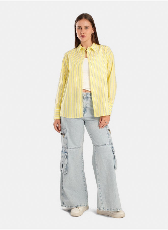 Clue Light Yellow Striped Shirt  - Image 3