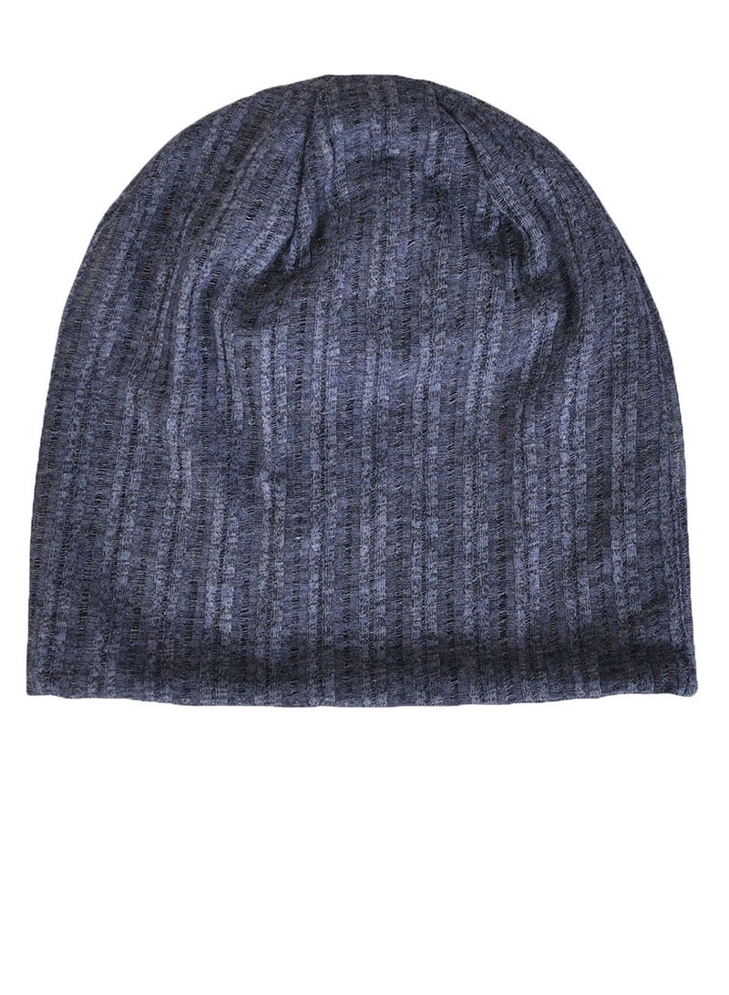 Loquat Unisex Infinity Scarf Headwear Cap Breathable Beanie Hat Navy Blue 