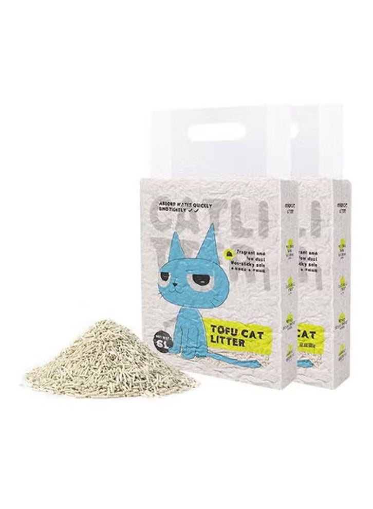 كلناميان عبوتان من فضلات القطط المصنوعة من التوفو الطبيعي الناعم المعطر القابل للتحلل الحيوي والممتص للماء بوزن 4.4 كجم (النكهة الأصلية) - Image 1