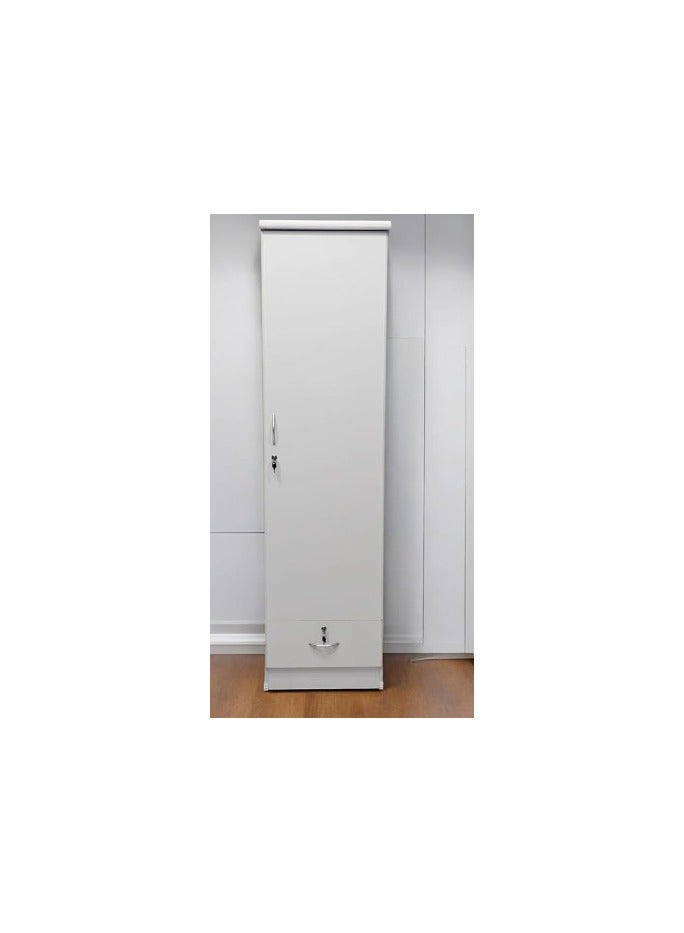 INFINI HOMES Single Door Wooden Wardrobe,Cabinet,Cupboard Of Engineered Wood With 1 Drawer Perfect Modern Stylish Size white (without assembly)