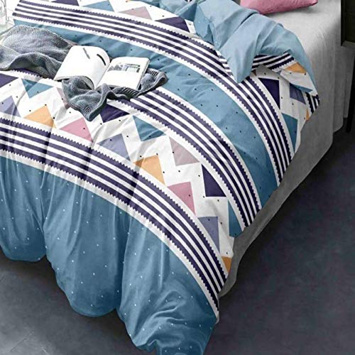 MORADO MORADO Premium Glace Cotton Single Bed Quilt CoverDuvet CoverRajai CoverBlanket Cover with Zipper 60X90 Inch Blue  - Image 2