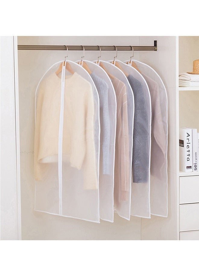 5 Pieces Clothing Dust Bag, Dust Cover, Clothing Storage Bag, Made of PEVA Material, Waterproof And Breathable, Metal Zipper Transparent and Visible, 60cm×80cm (Small size)  - Image 1