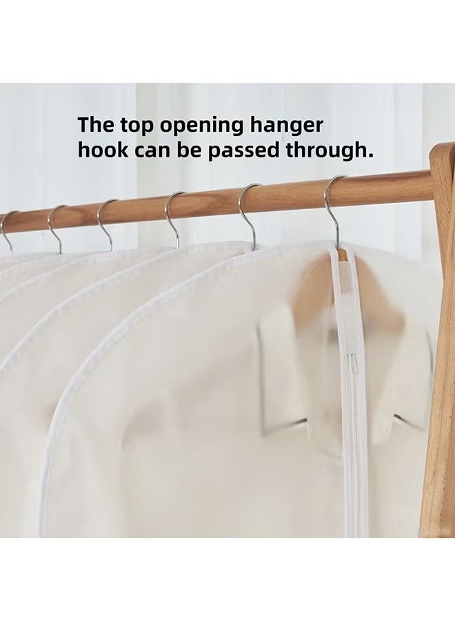 5 PCS Transparent EVA Garment Dust Cover, Waterproof Breathable Hanging Storage Bag with Metal Zipper, Multi-Size Moisture-Proof Organizer for Clothes Coats Suits Travel (60cm×80cm) - Image 3