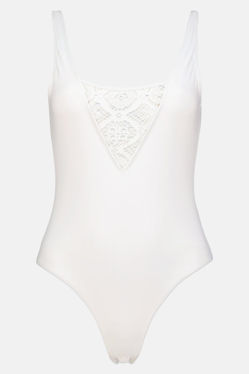 BRAVE SOUL Women Plain One Piece Swimwear, White  - Image 1