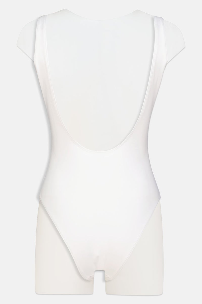 BRAVE SOUL Women Plain One Piece Swimwear, White  - Image 2