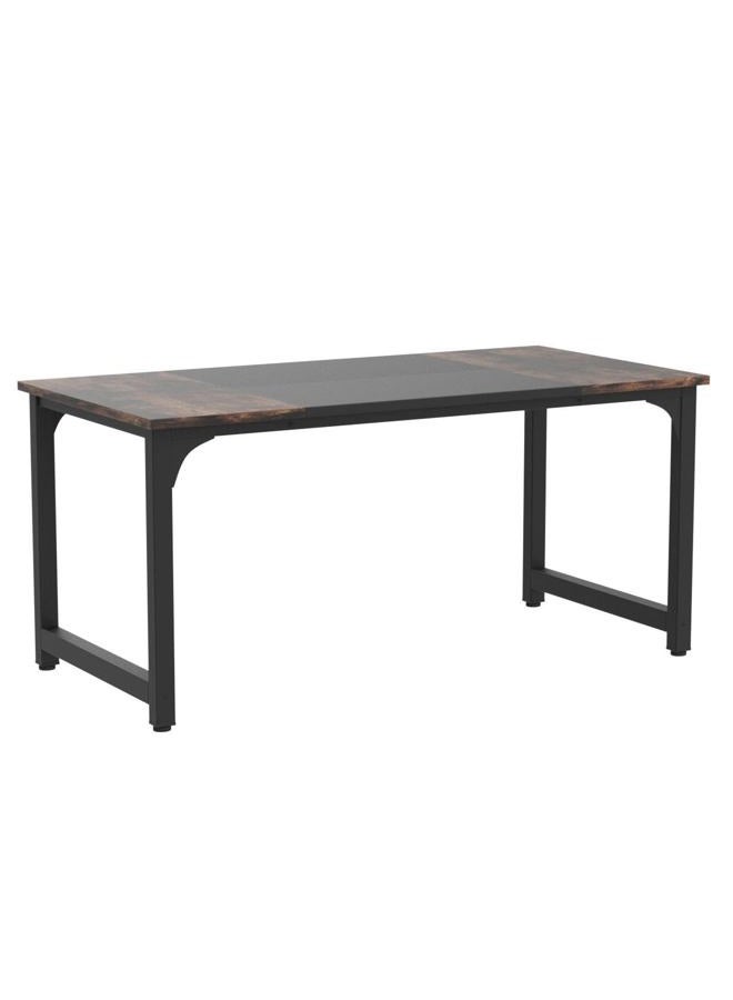 Tribesigns 63” Executive Desk, Large Office Computer Desk with Thicken Frame, Modern Simple Workstation Business Furniture for Home Office, Rustic Brown/Black - Image 4
