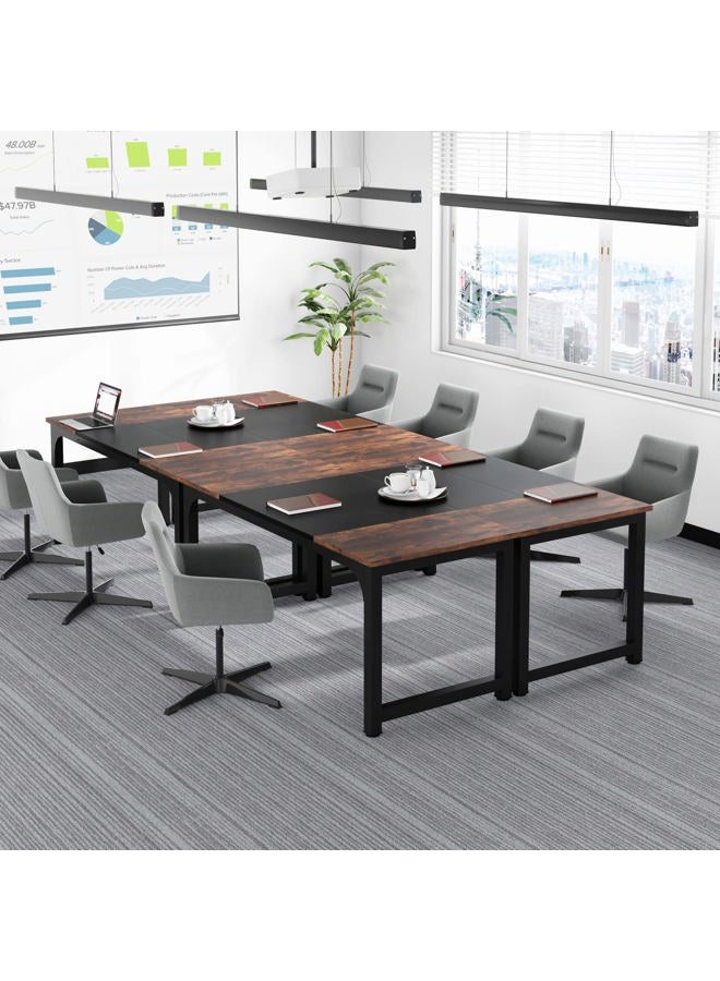 Tribesigns 63” Executive Desk, Large Office Computer Desk with Thicken Frame, Modern Simple Workstation Business Furniture for Home Office, Rustic Brown/Black - Image 5